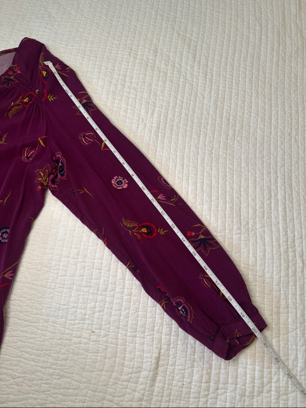 Old Navy Plum Floral V-Neck Long Sleeve Dress - Size Small - Picture 12 of 14